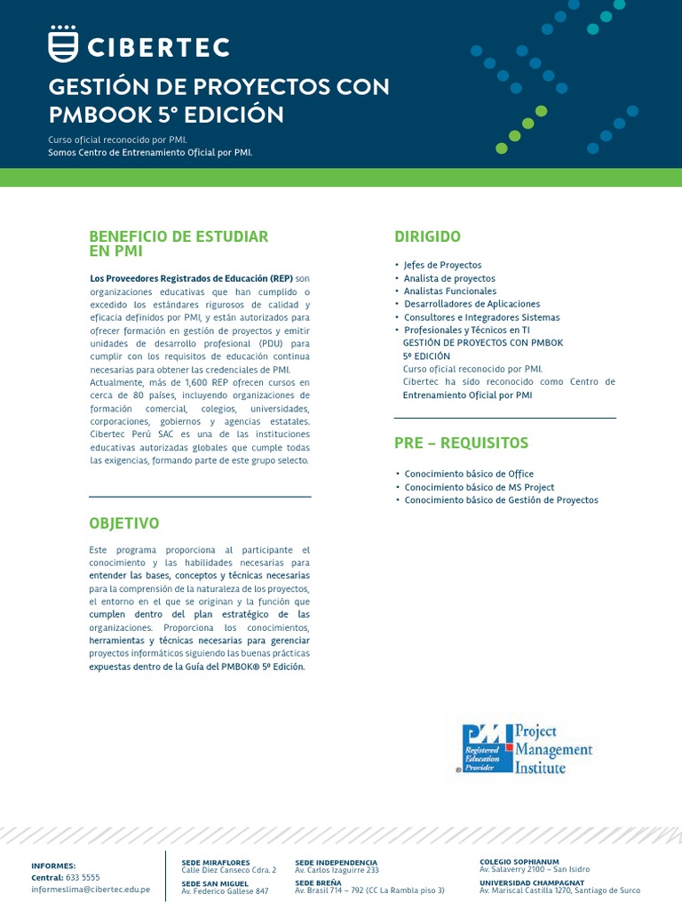 Gestion de Proyectos Con PMBOK 5 Edicion PDF | PDF | Gestión de ...