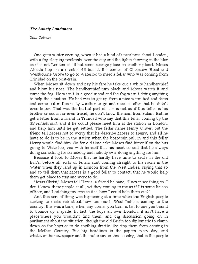 The Lonely Londoners PDF