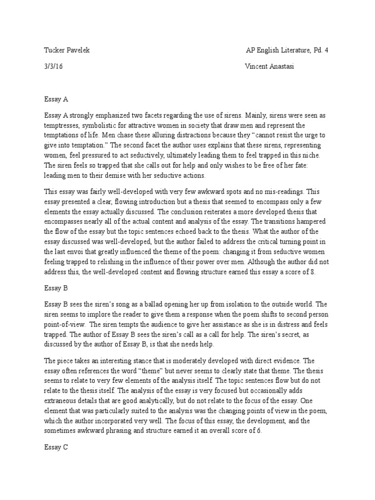 ap english essay template