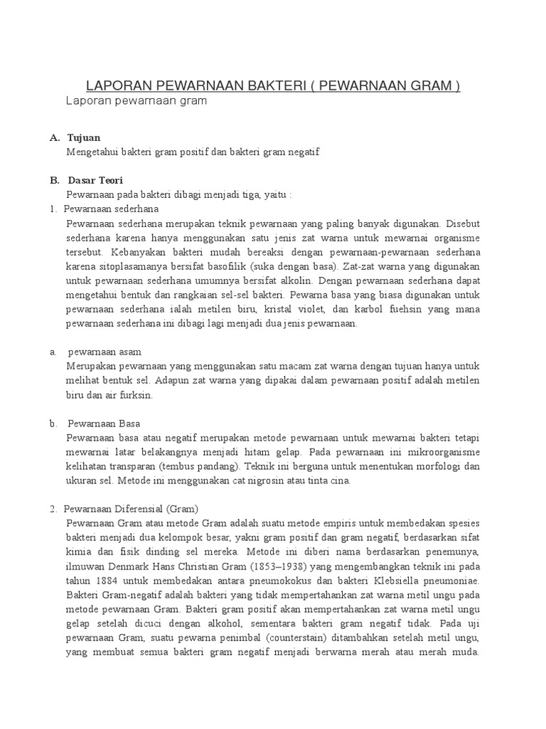 Laporan Pewarnaan Bakteri | PDF