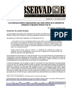 Informe especial No. 5 Los intereses detrás del antejuicio a Amílcar Pop