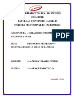 Intervenciones de Promoción, Prevencion y Recuperacion de La Mujer Con Miomas