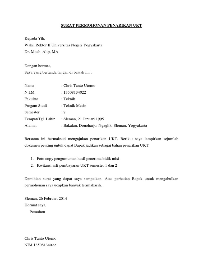 Surat Permohonan Penarikan Ukt Pdf 