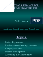 Accounting & Finance For Bankers-Jaiib-Module D: SBLC Ranchi