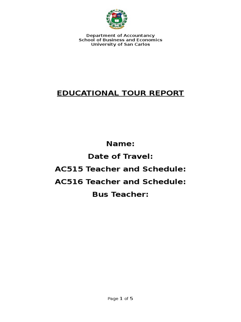 Educational Tour Report Guidelines | PDF | Theory | Audit