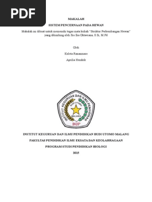 Makalah Etha Tentang Sistem Pencernaan Pada Hewan