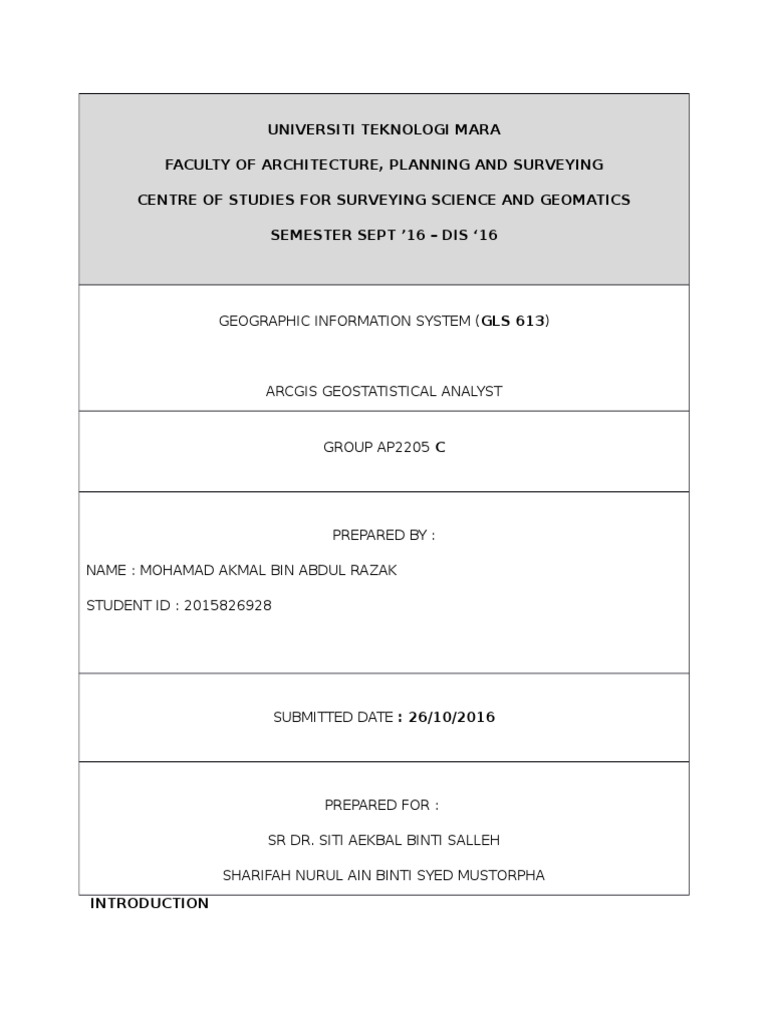 Geostatistical Analysis of Ozone Levels | PDF | Arc Gis | Scientific Method