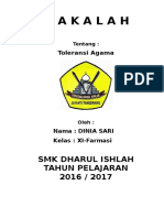 M A K A L A H Toleransi Agama (Dinia Sari)