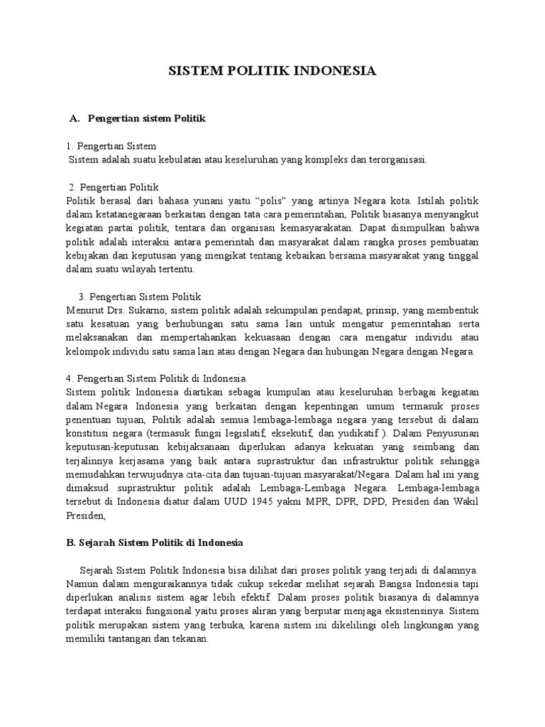 Sistem Politik Indonesia | PDF