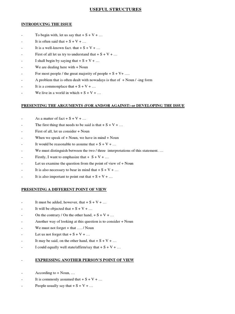 Useful Structures for Argument Writing | PDF | Truth | Epistemology