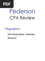 Pederson CPA Review REG Study Notes Business Structure