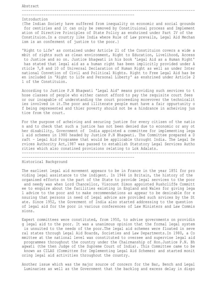 Explain About Legal Services Authority Act 1987