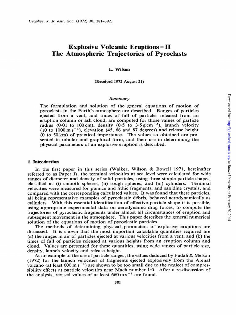 Explosive Volcanic Eruptions - II The Atmospheric Trajectories of ...