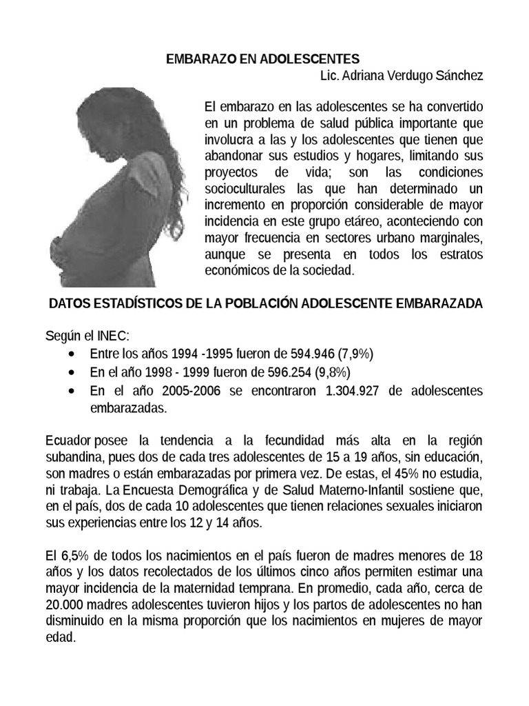 Embarazo en Adolescentes10 Embarazo en la