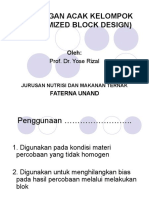 Rancangan Acak Kelompok (Randomized Block Design) : Oleh