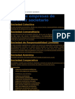 Tipos de Empresas de Carácter Societario