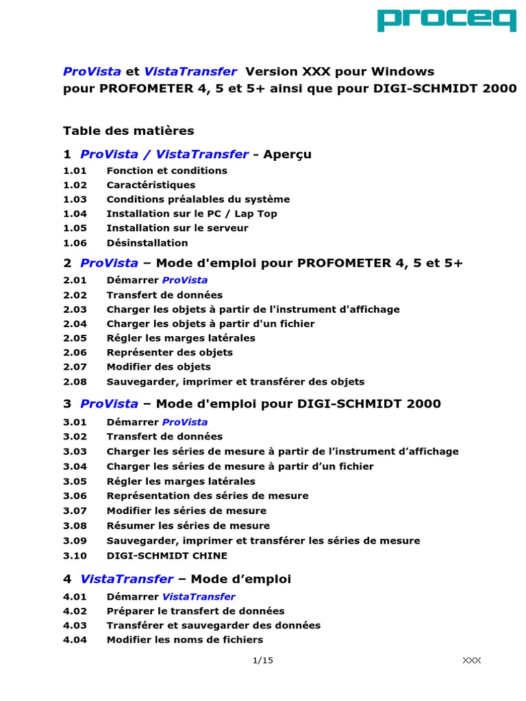 ProVista et VistaTransfer : Guide d'utilisation | PDF | Microsoft ...