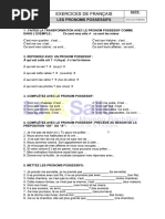 Exercices - Les Pronoms Possessifs