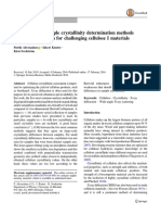 Comparision of Cellulose Crystallinity Determination Methods