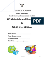 8F and 8G Homework Booklet Sept & Oct 20 12