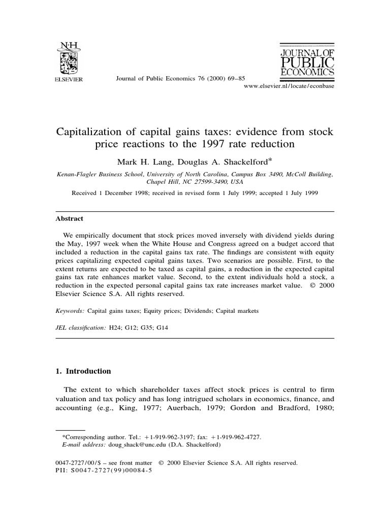 Lang and Shackleford 2000 PDF Capital Gains Tax Share Repurchase