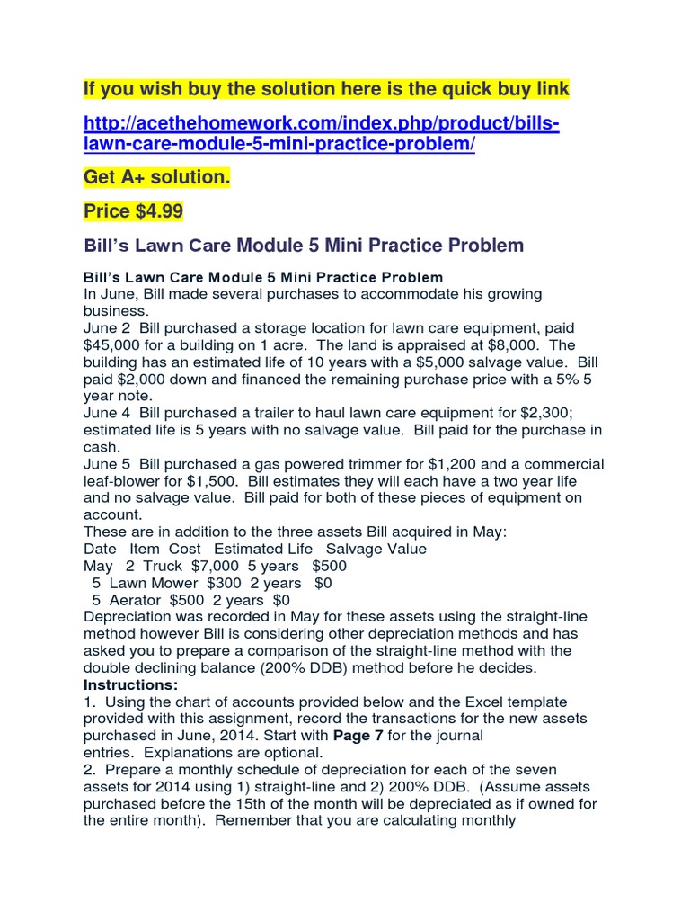 Module 5 Depreciation Expense