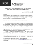 A TRADIÇÃO E AS POTENCIALIDADES DA FESTA DE SANTO ANTÔNIO NO MUNICÍPIO DE BARBALHA/CE PARA A ATIVIDADE TURÍSTICA