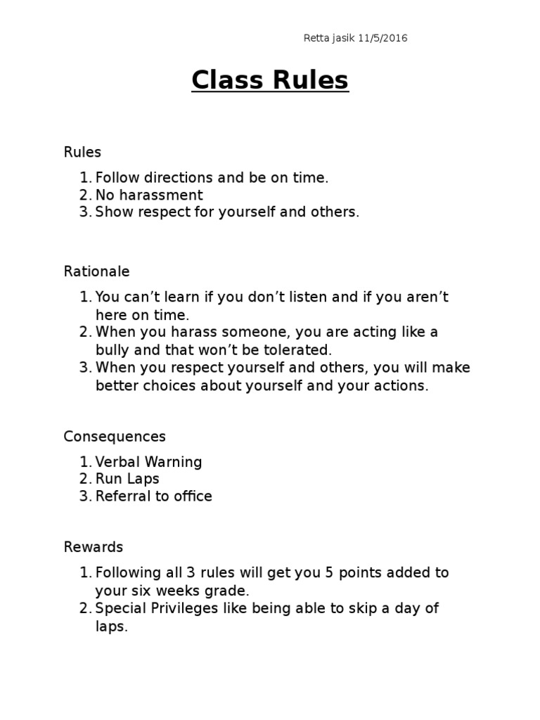 Class Rules | PDF