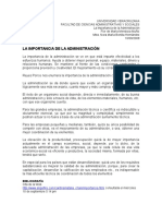 2ndo Trabajo Admon. 10 Sep, La Importancia de La Admon.