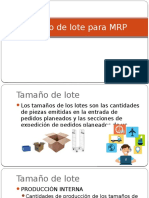 Tamaño de Lote para MRP