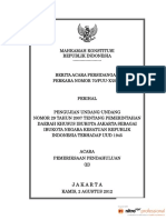 Berita Acara Sidang II Perkara 70 PUU X 2012