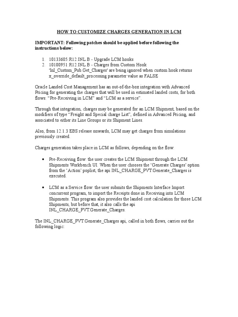 How To Customize Charges in LCM | PDF | Parameter (Computer Programming ...