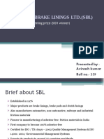 Sundaram Brake Linings Ltd. (SBL) : (Deming Prize-2001 Winner)