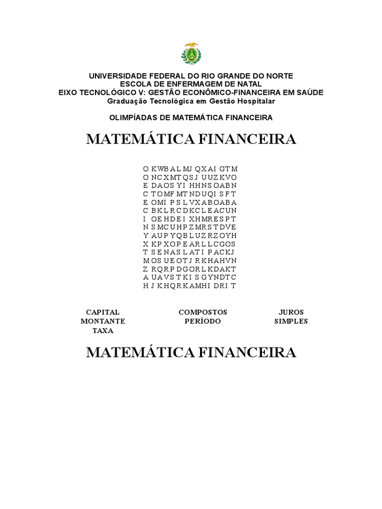 Olimpíadas de Matemática Financeira - Gabarito | PDF