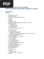 The Syllabus Based On The Course Be/Btech/Mca/Bca and Others Technical Courses Java (Oop)