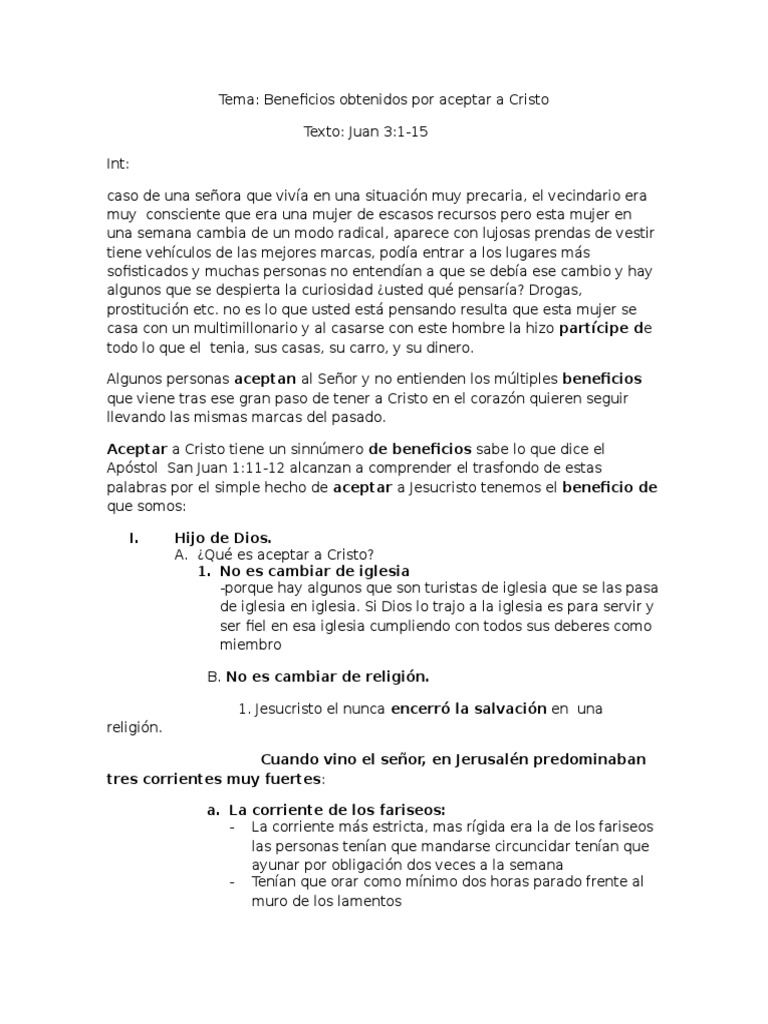 Beneficios Obtenidos Por Aceptar A Cristo | PDF | La resurrección de ...