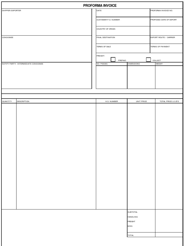 Proforma Invoice Details | PDF