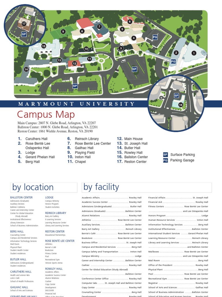Print Marymount University Campus Map Learning Personal Growth