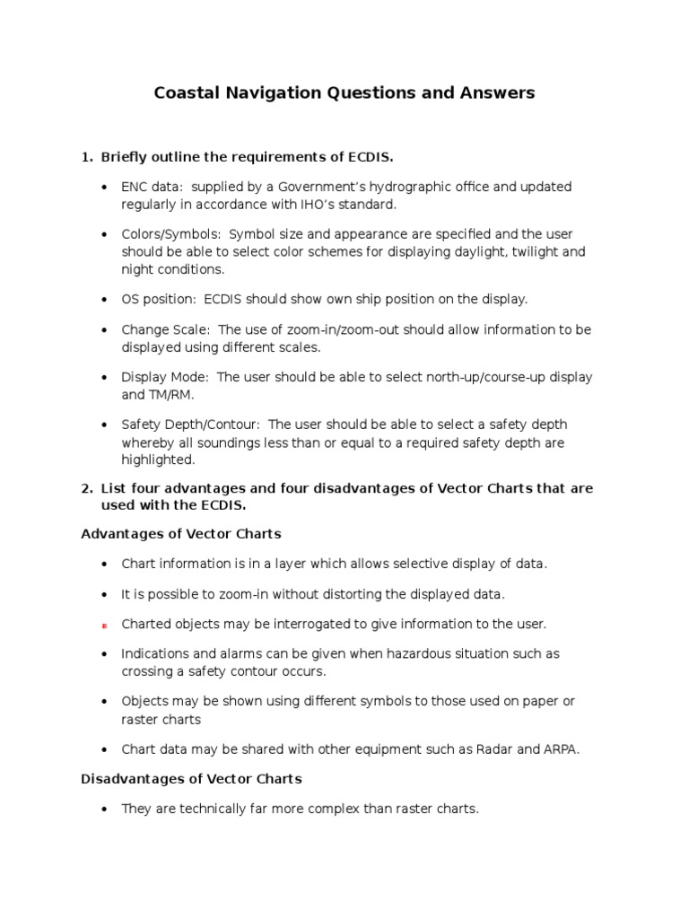 Coastal Navigation Questions and Answers Tide Navigation