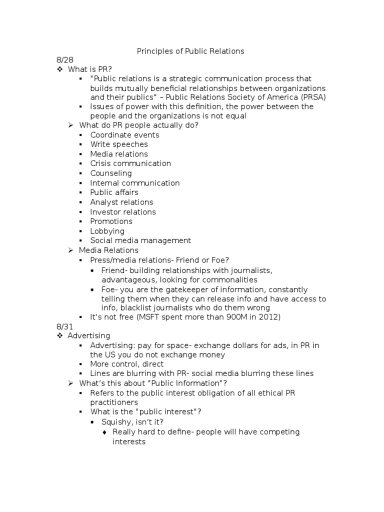 Principles of Public Relations | PDF | Public Relations | Persuasion