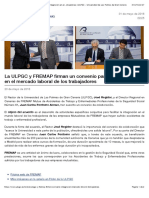 La ULPGC y FREMAP Firman Un Convenio para La Integración en El Mercado Laboral de Los Trabajadores