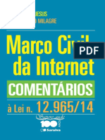 Marco Civil da Internet - Comentários à Lei 12.965 2014 -JESUS, Damásio de e MILAGRE, José Antônio -  2014 - 97pg - LIVRO