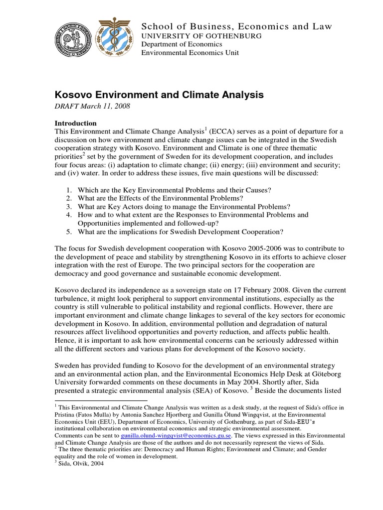 Environmental Policy Brief Kosovo 2008 PDF | PDF | Water Resources ...