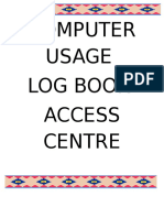 Computer Usage Log Book Access Centre