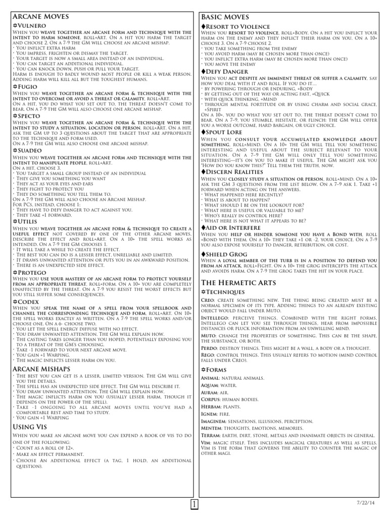 Wizard World - Playbooks and Ref Sheets | PDF | Magic (Paranormal ...