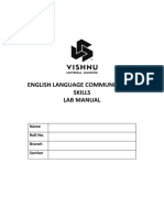 English Language Communication Skills Lab Manual: Name Roll No. Branch Section
