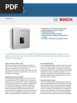 Bosch Bpt S String Inverters Pdf Power Inverter Alternating
