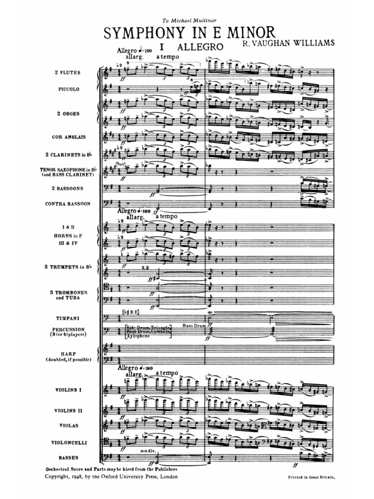 R. Vaughan Williams Symphony No. 6