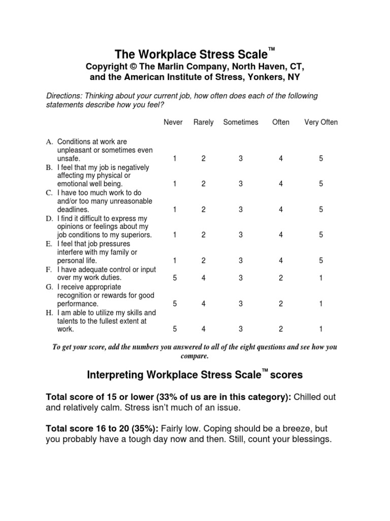 The Workplace Stress Scale PDF