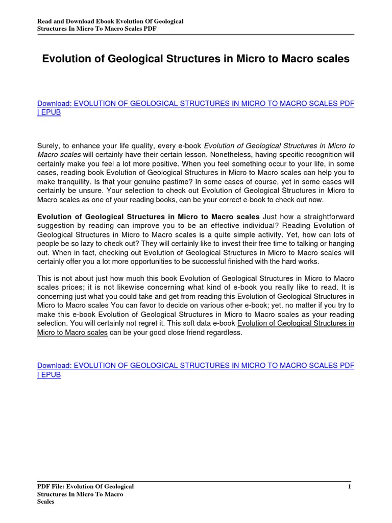 Evolution of Geological Structures in Micro- to Macro-scales